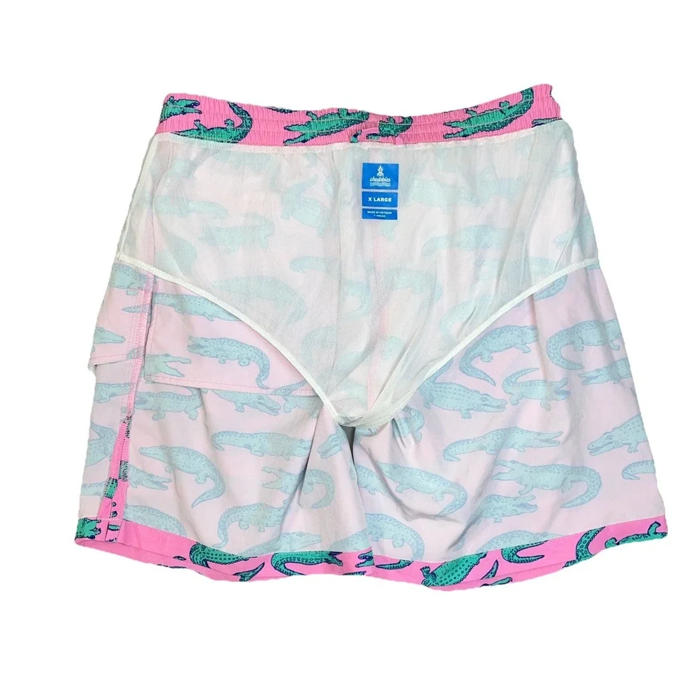 Chubbies Mens Glades Gators Swim Trunks Pink Shorts XL‎